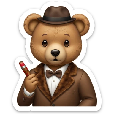 Teddy bear listening to Sinatra smoking cigar  sticker