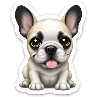 A baby french bulldog in black  sticker