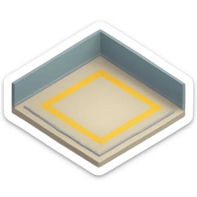 isometric square floor layout yellow lines border sticker