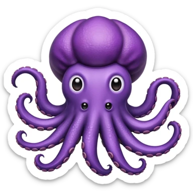 Eggplant and octopus emoji merge where the octopus' had is an eggplant  sticker