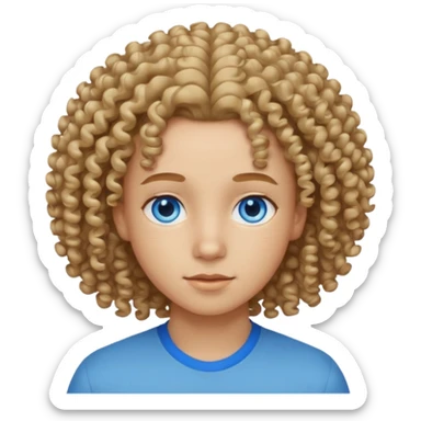 light skin tone and curly ha but blue eyes sticker