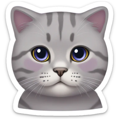 Scottish fold lilac cute cat sticker
