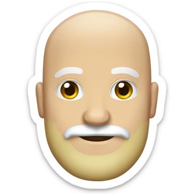 Bald white man with beard and handlebar mustache sticker