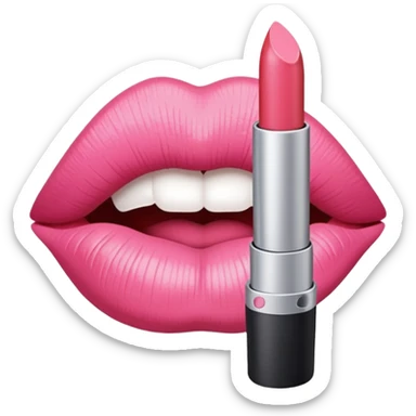 lipstick print from a kiss in soft pink, pastel light sticker