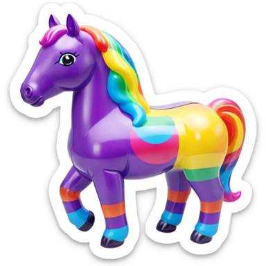  Lisa Frank  inflatable vinyl chubby horse toy figurine  sticker