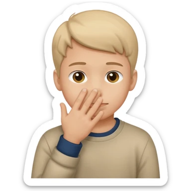 Create a shyness imoji Boys imoji Boys imoji hand in face  sticker
