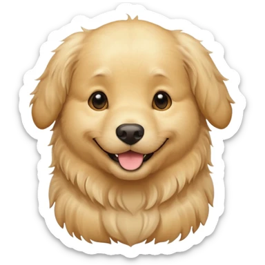 cream golden retriever sticker