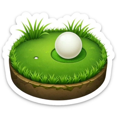 Make an emoji of a soccer penalty spot - it should be a white dot on a patch of grass sticker
