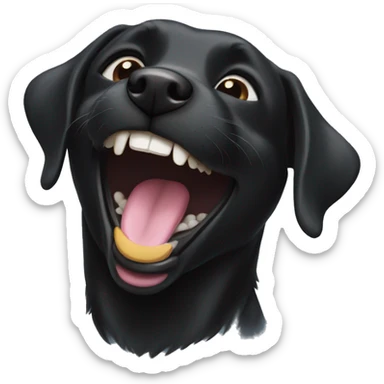 black lab laughing sticker