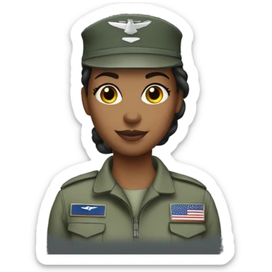 Female airforce soldier sticker