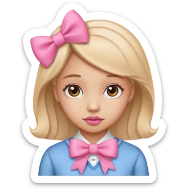Una chica con moño Rosa para girls sticker