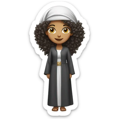 arab girl with curly hair  sticker