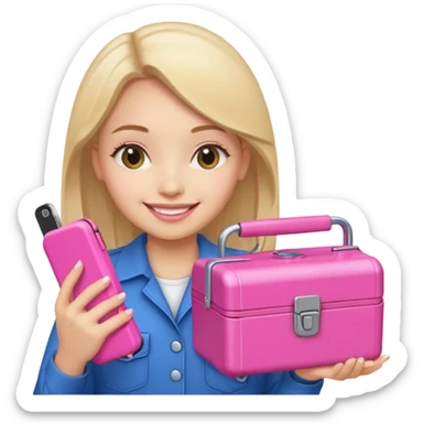 nig girly cellphone with a pink mini toolbox sticker