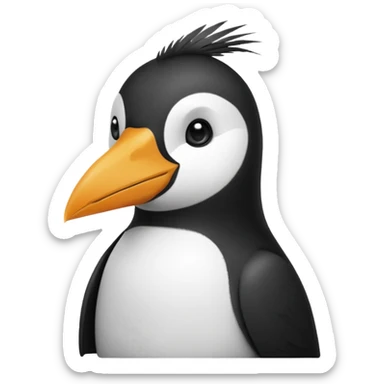 Pingouin avec un pinceau sticker