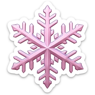 pale pink snow flake 3d bold ice transparent texture like Frozen sticker