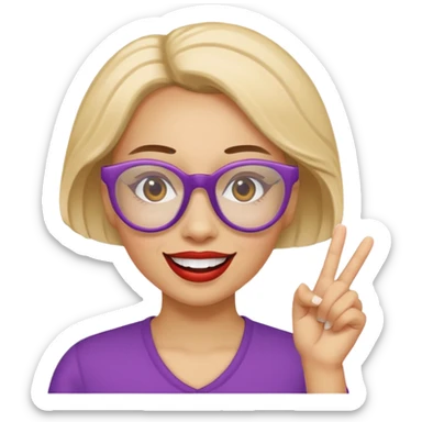 woman with joke glasses sticker