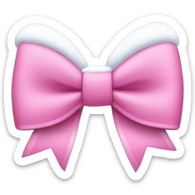 pink bows with a bit of snow on  sticker
