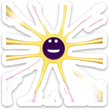 Purple and yellow electricity sticker