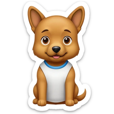 Un perro con una camiseta  sticker