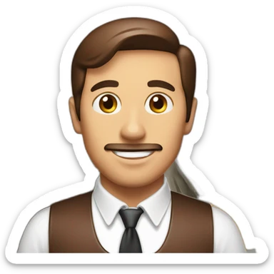 a chocolate factory and a man sticker