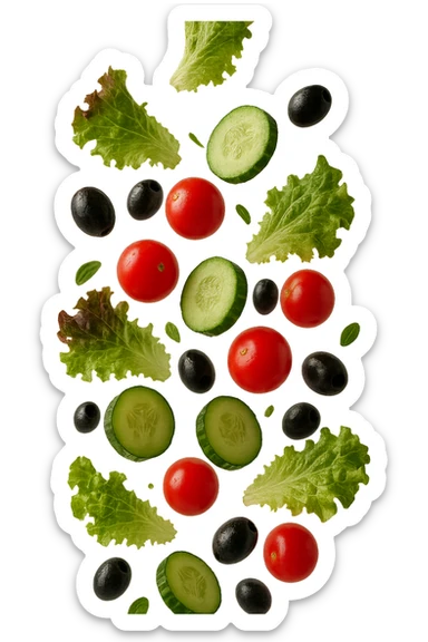 INSALATA CHE CADE DALL'ALTO, IPERREALISTICO 4K sticker