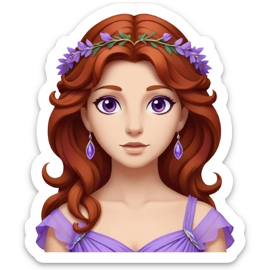 In Disney’s Hercules (1997), Megara is a witty and independent woman with auburn hair, purple eyes, and a lavender Grecian-style dre sticker