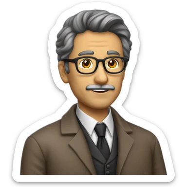 hombre profesor castaño gafas mediana edad sticker