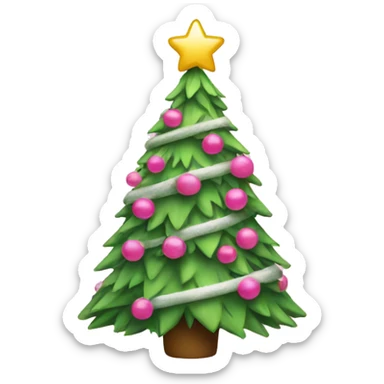 Christmas tree pink sticker