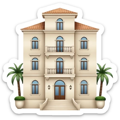 white 3 floor villa sticker