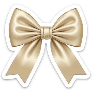 Cream bow sticker
