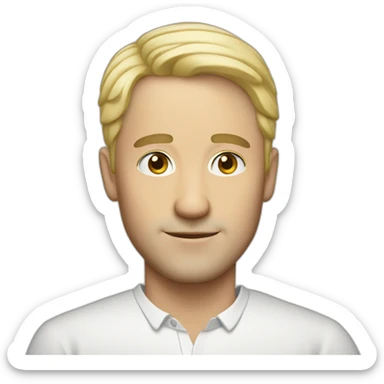 40year white blonde German man with short hair sticker