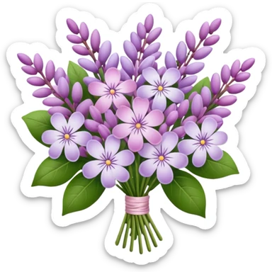 lilac Pale Pink bouquet sticker