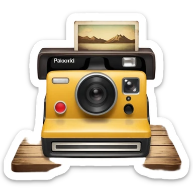 board with polaroid photo sticker