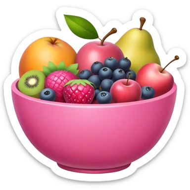 Pink fruit bowl sticker