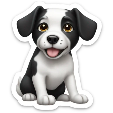 White and black dog with “I don’t know” arms sticker