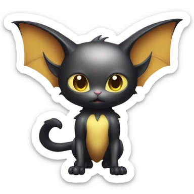 Shiny Type-Dark-type-Psychic-type-Fakémon-Bat-Cat full body sticker