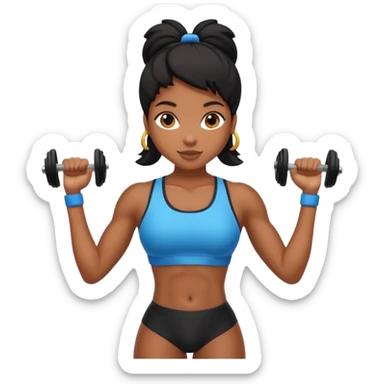 Black gym girl cute sticker