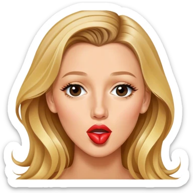 Blake Lively making a kiss face sticker