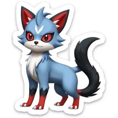 Skuntank-Sneasel-Litten-Absol-Zorua-Sprigatito-fusion, full body sticker