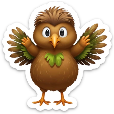 a dancing kiwi bird sticker