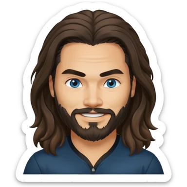 Blue eyes Jason mamoa longer hair smiling black shirt sticker