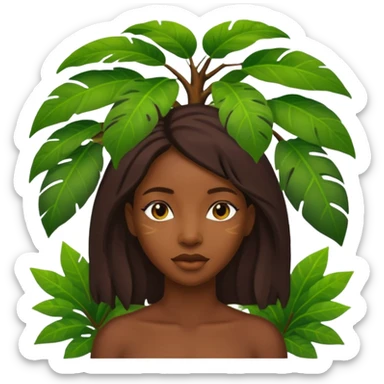 an ola woman with jungle tree sticker