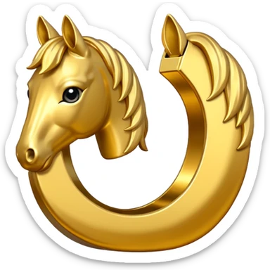 Golden horse shoe sticker
