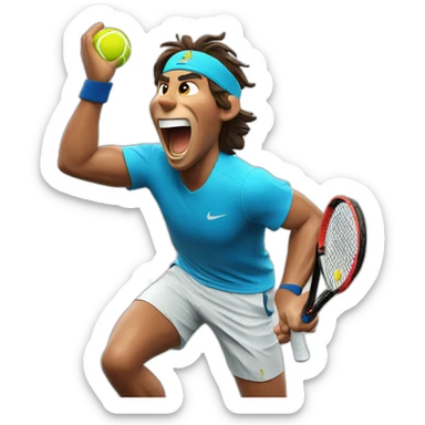 rafael nadal celebrated victory sticker