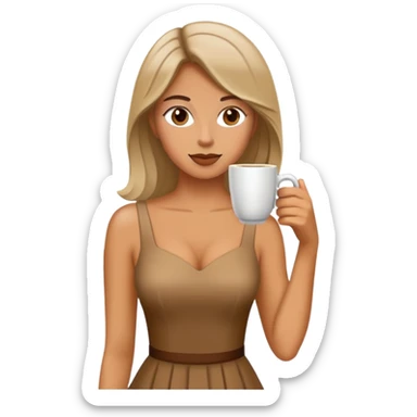 Coffe with dress sticker