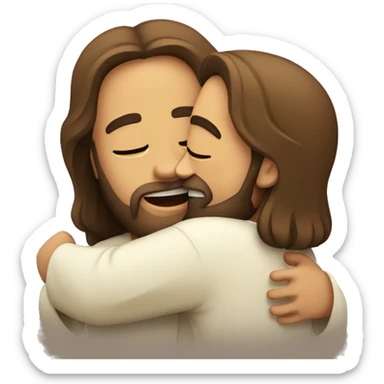 jesus christ hugging someone sticker