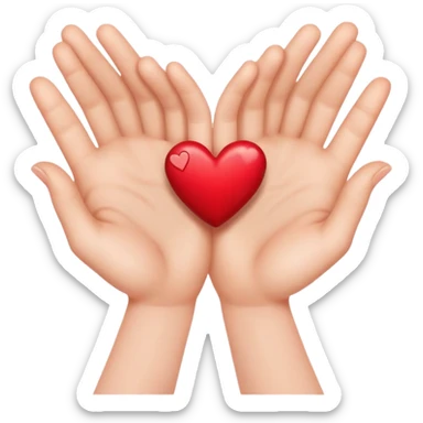 Thankful hands with hearts sticker