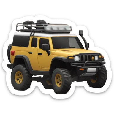 A robust vehicle climbing a trail sticker