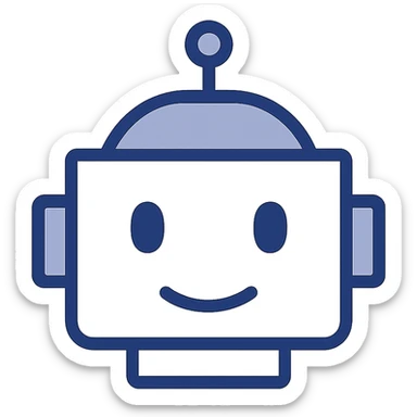 modern logo of a geometric robot face, simple and innovative sticker