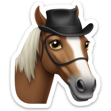 Horse with hat sticker